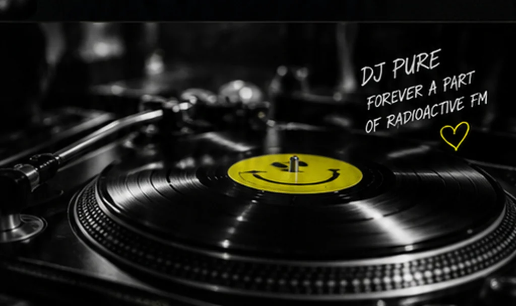 A vinyl record on a DJ turntable